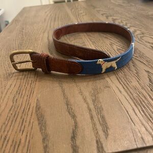 Smathers & Branson kids belt Yellow Lab/Golden Retriever Needlepoint
